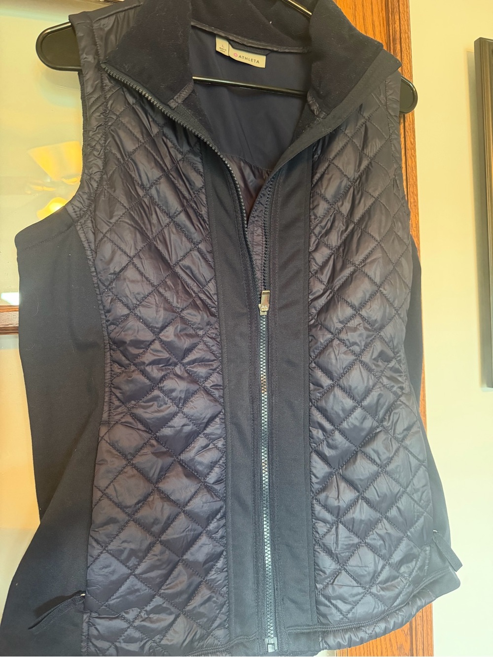 Athleta Quilted Navy Sleeveless Vest